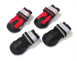 Осенне-зимняя теплая обувь для собак, Лидер продаж, симпатичная однотонная обувь для домашних животных, водонепроницаемая противоскользящая Накладка для ног, дышащая резиновая обувь - Product Image 3