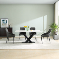 Ensemble de table à manger de luxe, en pierre de taille moyenne, italien et moderne, pour cuisine, salle à manger, FD0015