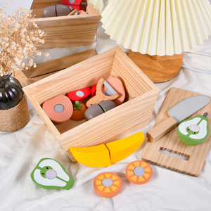 Ensemble de jouets <span class=keywords><strong>en</strong></span> <span class=keywords><strong>bois</strong></span> pour la préparation des aliments pour les tout-petits, ensemble de fruits à découper pour enfants, accessoires de <span class=keywords><strong>cuisine</strong></span> pour jeux d'imitation pour garçons et filles - Product Image 4