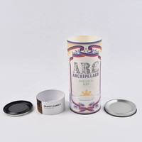 Thé riz épice chocolat gommeux capsule poudre supplément rond boîtes recyclables tube de papier carton de qualité alimentaire avec couvercle en métal