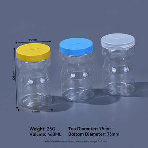 Bocaux en plastique PET à large ouverture certifiés BRC, qualité alimentaire, vides, pour poudre de protéines, capsules, vitamines, compléments alimentaires - Product Image 3