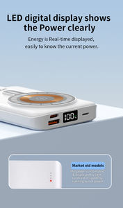 Nouvelle batterie externe <span class=keywords><strong>sans</strong></span> <span class=keywords><strong>fil</strong></span> à charge rapide magnétique mini en alliage d'aluminium DEJI 15w 10000mah - Product Image 6