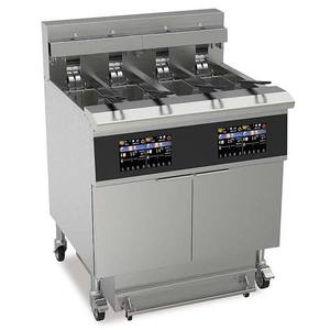 Friteuses électriques ouvertes industrielles à écran tactile 4 pots 4 paniers avec dispositif de filtre à huile automatique pour poulet frit - Product Image 1