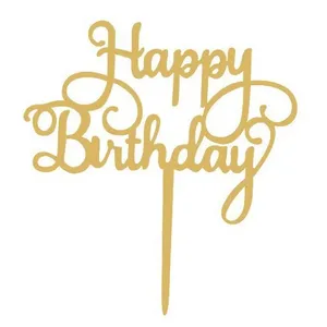 Hstyle bán buôn tùy chỉnh Acrylic hạnh phúc bánh sinh nhật Topper long lanh Acrylic bánh Topper Đảng Baking Nguồn cung cấp trang trí - Product Image 1