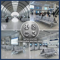 Banc d'attente public tout métal de qualité aéroportuaire, robuste en aluminium, pour aéroports, hubs hospitaliers et infrastructures à fort trafic
