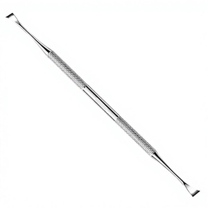 Pousse-cuticules double embout en acier inoxydable ASAP, réutilisable, pour manucure, double tête, nettoyeur d'ongles, écologique - Product Image 1