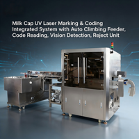 Système intégré d'inspection et de rejet automatique par laser UV pour la codification et la lecture des bouchons de bouteilles de lait - Traçabilité