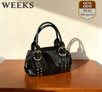 Sac Hobo Carré pour Femme WEEKS ZP8053 en Cuir PU, Fermeture Éclair Classique, Portable, Design Pur, Doublure en Polyester, Sac à Main de Luxe pour Usage Quotidien