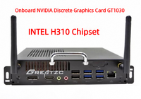 Ordinateur OPS avec GPU Discret Neuf, Chipset H310, GT1030, Compatible avec les Processeurs INTEL de 6e, 7e, 8e et 9e Génération