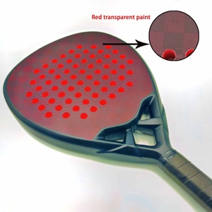 2023 mô hình mới phổ biến tùy chỉnh giá tốt nhất màu đỏ trong suốt sơn 12K 18K Carbon padel mái chèo vợt - Product Image 3