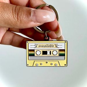 Nastro registratore in metallo personalizzato Audio Track portachiavi musica portachiavi smaltato morbido regali promozionali - Product Image 2