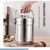 AHLE1160/Boîte alimentaire isotherme en acier inoxydable, design moderne et minimaliste, grande capacité, portable, compartimentée, multi-niveaux, type bento