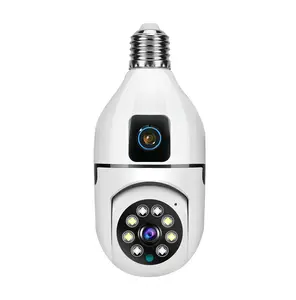 1080P HD E27 vite lampadina fotocamera PTZ per interni AI rilevamento umano APP di notifica Push allarme 355 gradi telecamera di sicurezza domestica