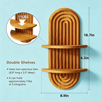 Décoration murale, étagère murale pour plantes marron, décoration moderne du milieu du siècle, étagère suspendue pour plantes, étagères flottantes en bois pour la maison