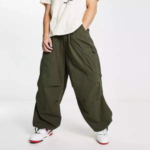 Vestito da Streetwear <span class=keywords><strong>con</strong></span> Logo personalizzato leggero <span class=keywords><strong>con</strong></span> grandi tasche Cargo verde da uomo larghi <span class=keywords><strong>pantaloni</strong></span> Cargo - Product Image 5