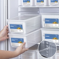 Contenants de Conservation Alimentaire en PVC de Qualité Alimentaire Style Japonais avec Drainage pour Légumes et Fruits, Boîtes de Rangement de Cuisine pour Réfrigérateurs