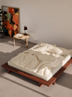 Cadre de lit en bois moderne et populaire 2026, personnalisable en gros, avec rangement simple pour chambre à coucher