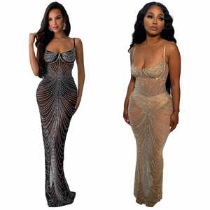 Nuevo Vestido Largo de Gasa con Tirantes de Marca Famosa de Lujo para Fiesta y Club, con Bordado de Moda para Dama 2026 - Product Image 1