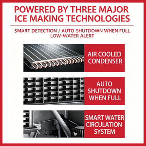 เครื่องทำน้ำแข็งอเนกประสงค์แบบตั้งโต๊ะสำหรับร้านค้า พร้อมไฟบลูไลท์ฆ่าเชื้อและระบบทำความสะอาดอัตโนมัติแบบสัมผัสเดียว เหมาะสำหรับร้านอาหารขนาดเล็กและร้านชานม - Product Image 6