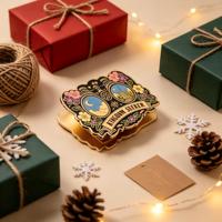 Marque-pages décoratifs en alliage de zinc avec logo personnalisé, en métal émaillé, pour cadeaux promotionnels de Noël
