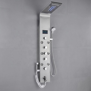 ZEPENG <span class=keywords><strong>Colonne</strong></span> de Douche Murale Thermostatique de Luxe avec Panneau LED, Affichage de la Température et en Acier Inoxydable - Product Image 4