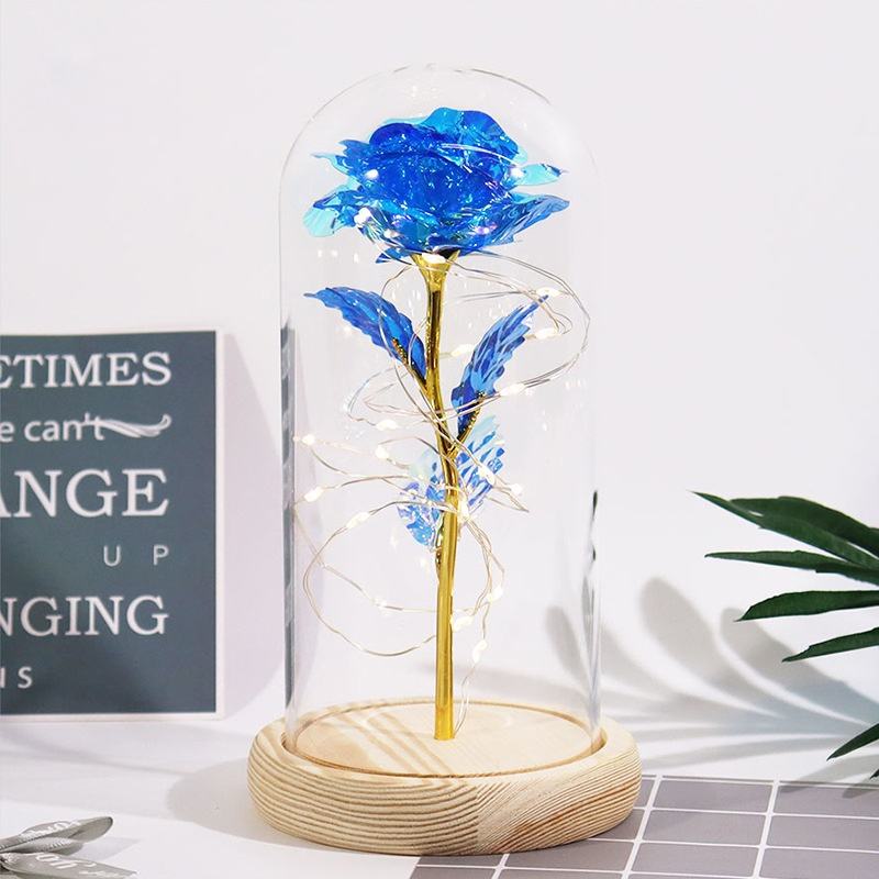 พื้นไม้สีขาว ลายดอกไม้เลเซอร์สีน้ำเงิน