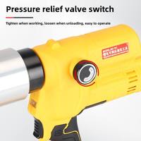 Pince à sertir hydraulique portable rechargeable KHC DM-70C pour électriciens, pression réglable, sertissage de fils 7 AWG, acier au carbone, caoutchouc
