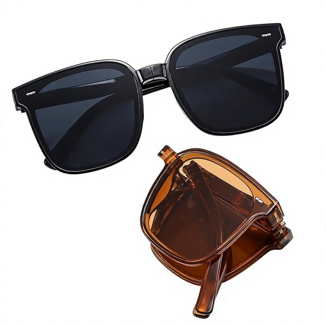 New Stylish Oversized Frame Trendy Foldable Sun-protective UV400 Driving Sunglasses for Unisex Summer Look Face Slimming JH 880