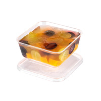 Vente en gros d'usine 200ml carré P.S. Boîte à dessert en plastique avec couvercle, gobelet à crème glacée, boîte à collation, bol à dessert transparent de qualité alimentaire