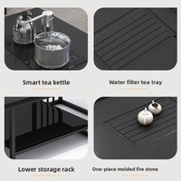 Table basse de bureau en pierre cuite au feu, style Kung Fu, simple et moderne, nouveau style chinois, avec massage rotatif et port USB mobile