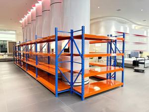 Étagères à palettes robustes en acier au carbone bleu, revêtement en poudre, cadre principal et secondaire, capacité 500 kg, assemblage par vis avec barre de support pour palettes - Product Image 2