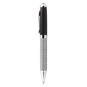 Carbon Fiber Ballpoint <b>Pen</b> Black With <b>Silver</b> Trim Premium Writing Instrument - Product Image 2