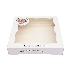 Custom Recycled Materials Cookie Packaging Box White Cardboard Baking Box with <b>Window</b> Food Grade Folding Box for Snacking - Product Image 4