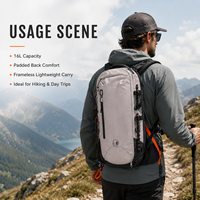 Sac à dos de randonnée en nylon léger 16L personnalisé, imperméable et réglable pour l'extérieur – Vente en gros