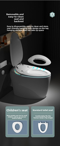 Bidet électronique intelligent en forme de toilette avec siège chauffant, séchage à l'air, fixation au sol, design moderne, fonctionnement automatique, télécommande, siphon en S - Product Image 6