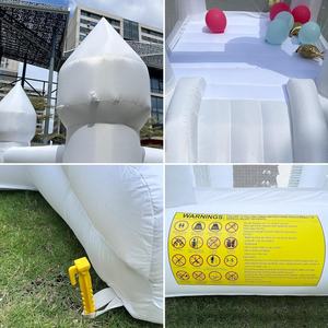 Terrain de jeu intérieur Soft Play Mini 6ft White 8x8ft <span class=keywords><strong>Jumpy</strong></span> Wedding Bouncy Castle Gonflable Moonwalk Toddler Bounce House - Product Image 5