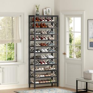 Multi-Layer Metal Steel <b>Shoe</b> <b>Rack</b> Simple Installation Floor-Standing <b>Shoe</b> Cabinet for Living Room Door-Mounted Entrance <b>Storage</b> - Product Image 5