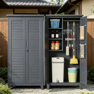 Armadio da Esterno Impermeabile per Giardino, per Organizzare Attrezzi e Scope - Product Image 3