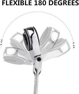 Professional Tools <strong>Ratchet</strong> <strong>Wrench</strong> 8-19mm Hand Tools Chromed Gear Spanner Flexible Head Combination Ratcheting Action <strong>Wrench</strong> - Product Image 6