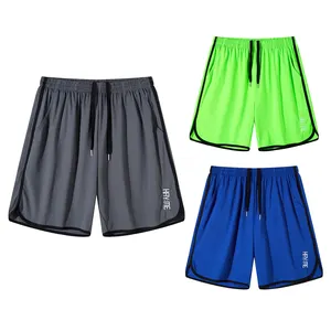 Solid Color Men's Drawstring Elastic Waist Shorts Embroidered Sports Shorts For Men