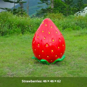 ग्लास फाइबर प्रबलित प्लास्टिक पर्यावरण के अनुकूल हस्तनिर्मित सिमुलेशन स्ट्रॉबेरी मूर्तिकला आउटडोर ऑर्चर्ड फार्म स्ट्रॉबेरी - Product Image 6