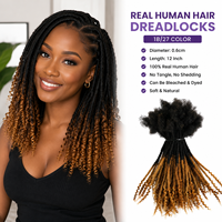Extensions de dreadlocks en cheveux humains de 12 pouces, 1B 27 Ombre Locs avec pointes bouclées, extensions de locs permanentes faites à la main pour hommes et femmes