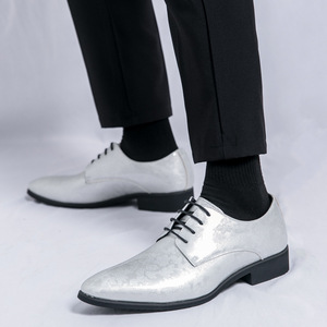 Chaussures habillées décontractées en cuir verni brillant à bout pointu pour hommes, grande taille 48, collection 2026 – Vente directe usine - Product Image 3