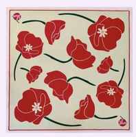 Tapis de Mahjong carré imprimé de coquelicots rouges audacieux, tapis de table pour jeu de Mahjong américain