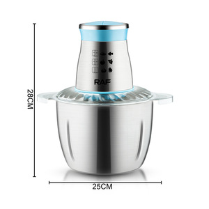 Picadora de Carne Eléctrica de Acero Inoxidable, Procesador de Alimentos Multifunción con Control de Botón y Engranaje Ajustable, Capacidad de 3L - Product Image 6
