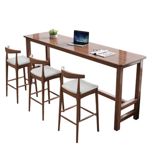 La table de comptoir de bar Design Sense en <span class=keywords><strong>bois</strong></span> massif à 6 places est une table à manger et un établi de style moderne et simple - Product Image 5
