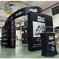 10 X 10ft Stand de salon Stand de foire personnalisé Portable 3m x 6m Kit de stand avec murs arrière, comptoir, lumière pour événement de salon commercial