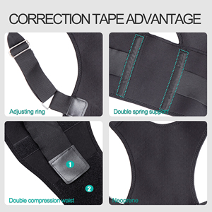 Ceinture <span class=keywords><strong>de</strong></span> soutien dorsal universelle à fermeture Velcro réglable, bande <span class=keywords><strong>de</strong></span> soutien à mémoire <span class=keywords><strong>de</strong></span> <span class=keywords><strong>forme</strong></span> en écailles <span class=keywords><strong>de</strong></span> poisson, ceinture correctrice - Product Image 2