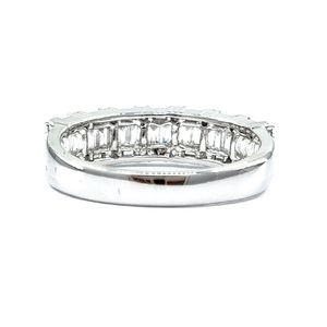 Bague de fiançailles et de mariage en or blanc 18 carats avec pavé de diamants de haute qualité, style classique, cadeau idéal pour femme - Product Image 3