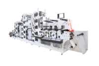 Imprimante flexographique automatique 10 couleurs rouleau à rouleau avec station de séchage UV et de découpe pour étiquettes et papier kraft